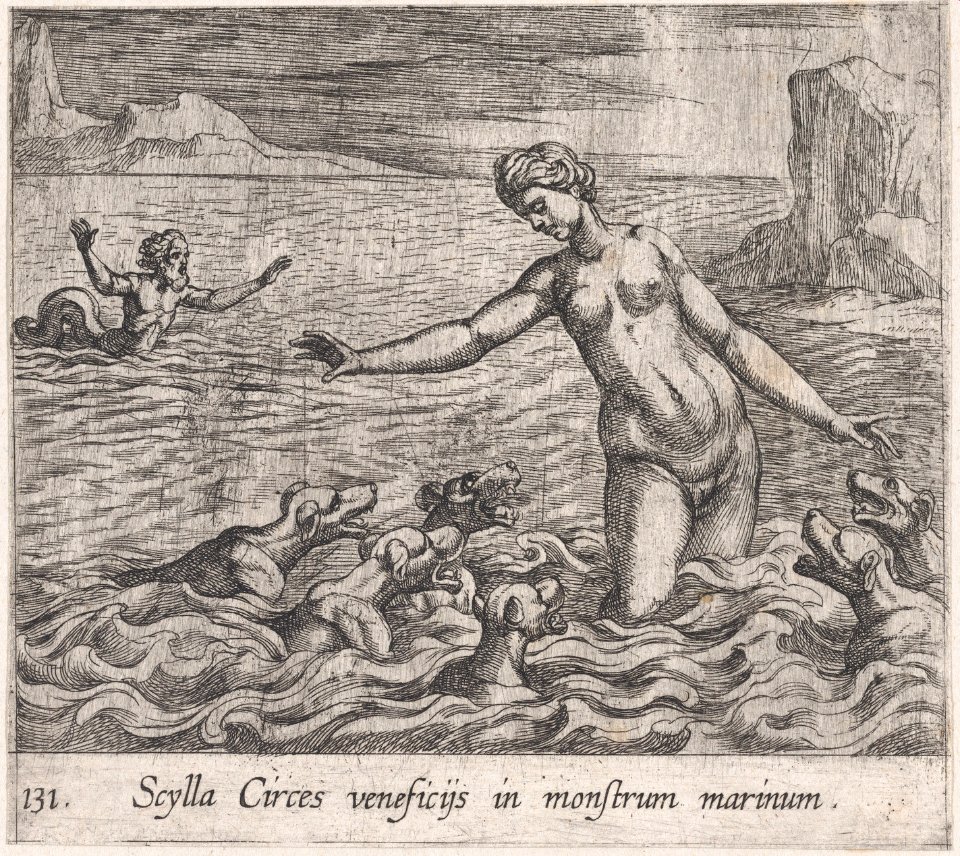Plate 131- Scylla Changed by Circe's Spell (Scylla Circes veneficÿs in monstrum marinum), from Ovid's 'Metamorphoses' MET DP866536