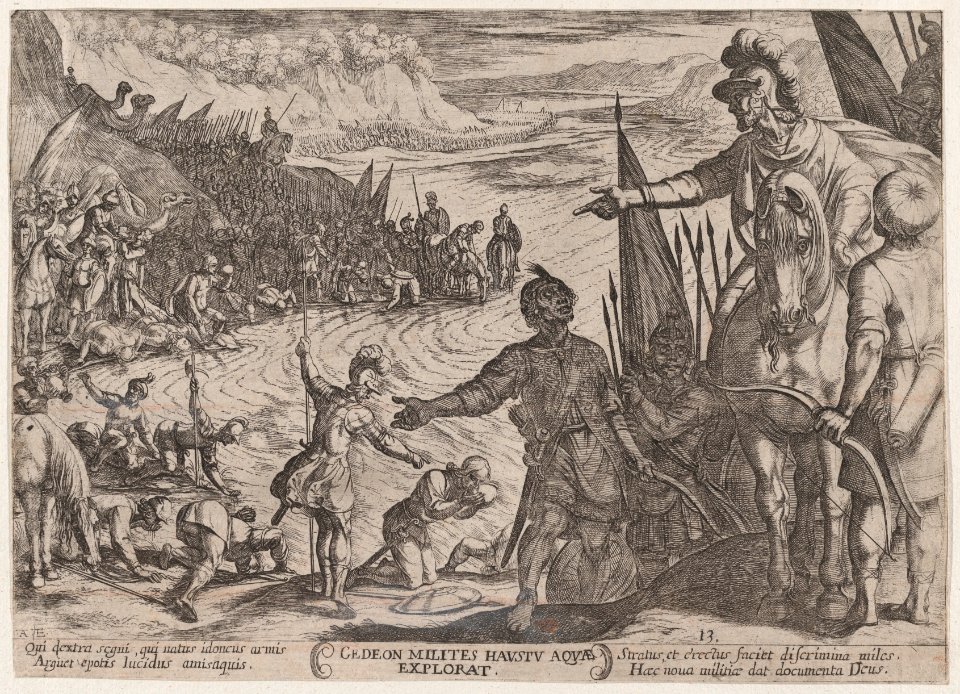 Plate 13- Gideon Choosing his Soldiers, from 'The Battles of the Old Testament' MET DP863695