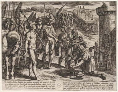 Plate 21- Envoys from Cologne Bring Presents to Civilis, from The War of the Romans Against the Batavians (Romanorvm et Batavorvm societas) MET DP863055