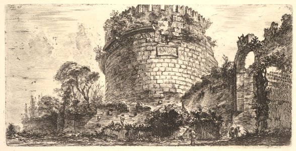 Plate 20- Tomb of Caecilia Metella called the Capo di Bove (Ox Head) (Sepolcro di Metela detto Capo di Bove) MET DP827971