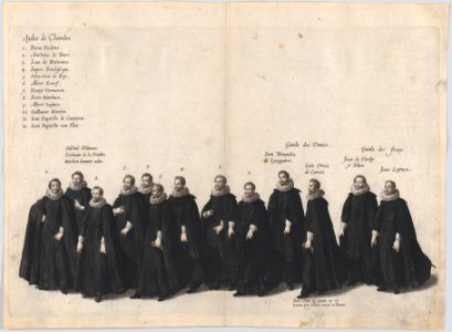 Plate 22- Chamber aids marching in the funeral procession of Archduke Albert of Austria; from 'Pompa Funebris ... Alberti Pii' MET DP874762