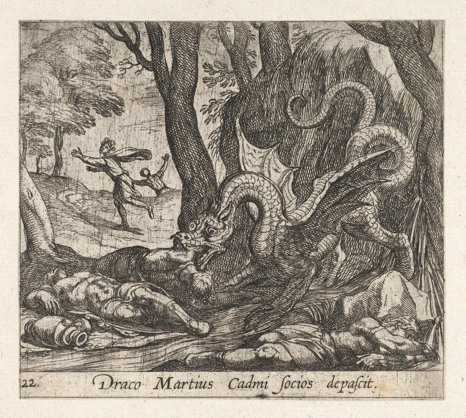 Plate 22- Cadmus's Men Killed by the Serpent (Draco Martius Cadmi socios depascit), from Ovid's 'Metamorphoses' MET DP864251
