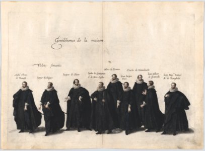 Plate 23- Gentlemen of the house marching in the funeral procession of Archduke Albert of Austria; from 'Pompa Funebris ... Alberti Pii' MET DP874763