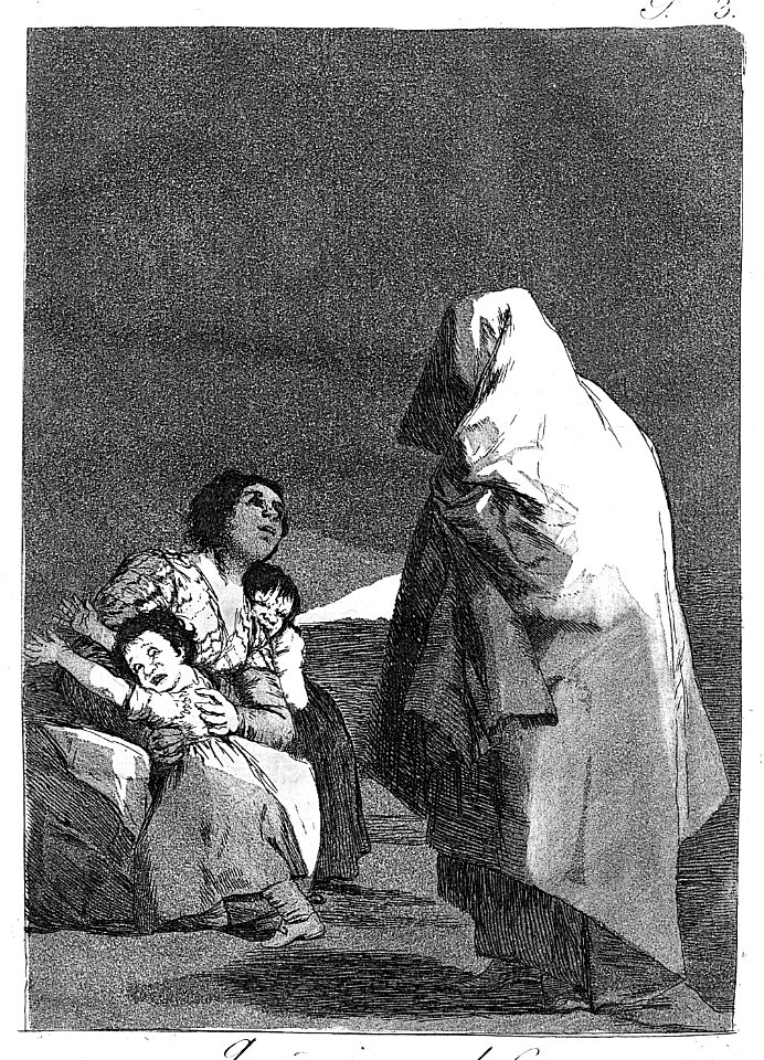 Plate 3 from 'Los Caprichos'- Here comes the bogey-man (Que viene el Coco.) MET 22ZZ BG008R2M