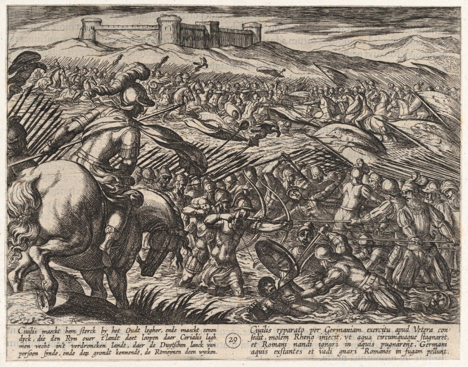Plate 29- Civilis Floods the Land by Defensively Breaking the Dikes, from The War of the Romans Against the Batavians (Romanorvm et Batavorvm societas) MET DP863049