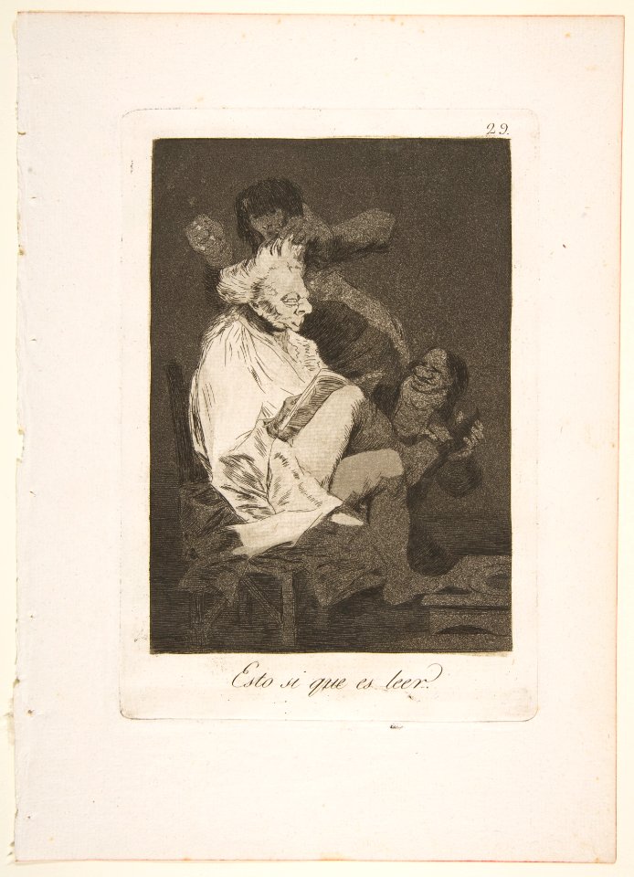 Plate 29 from 'Los Caprichos'- That certainly is being able to read (Esto si que es leer.) MET DP816969
