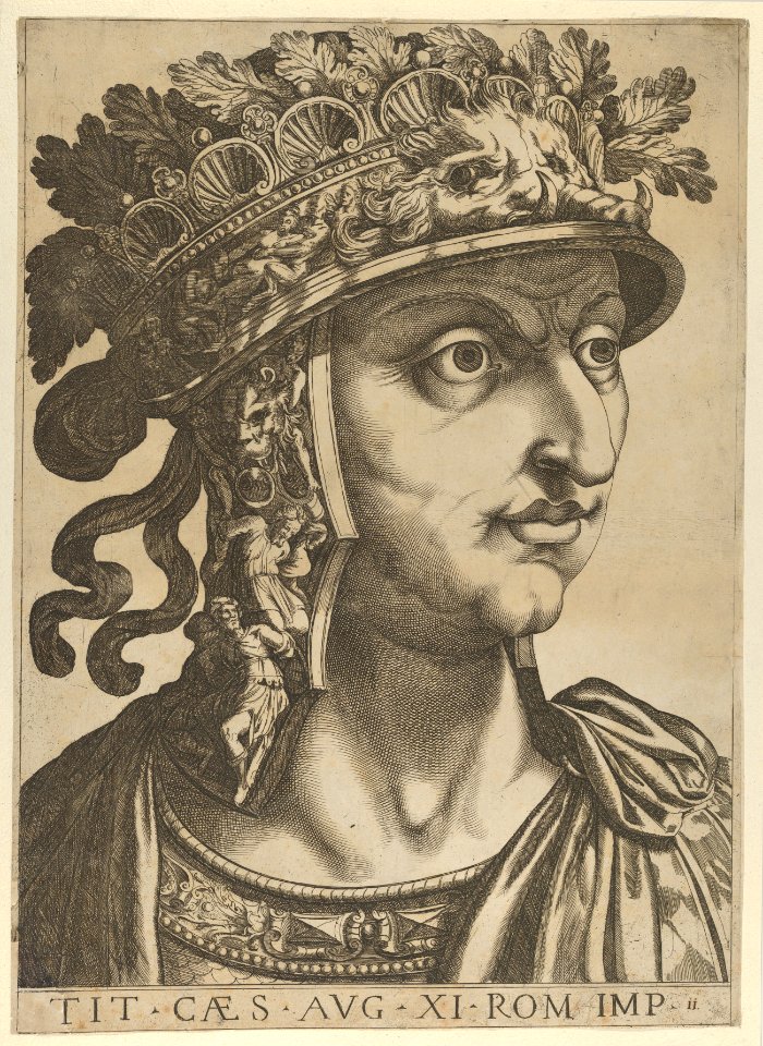 Plate 11- Titus Vespasian looking to the right, from 'The Twelve Caesars' MET DP846531