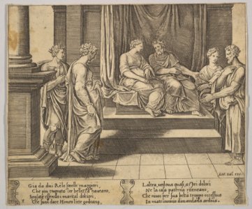 Plate 3- Psyche's two sisters are married to kings, from 'The Fable of Psyche' MET DP824490