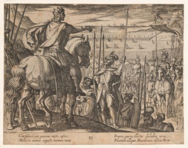 Plate 3- Alexander Instructing his Soliders, from The Deeds of Alexander the Great MET DP863206