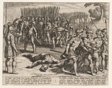 Plate 3- Claudius Civilis Arrested and his Brother Paulus Beheaded, from The War of the Romans Against the Batavians (Romanorvm et Batavorvm societas) MET DP863200