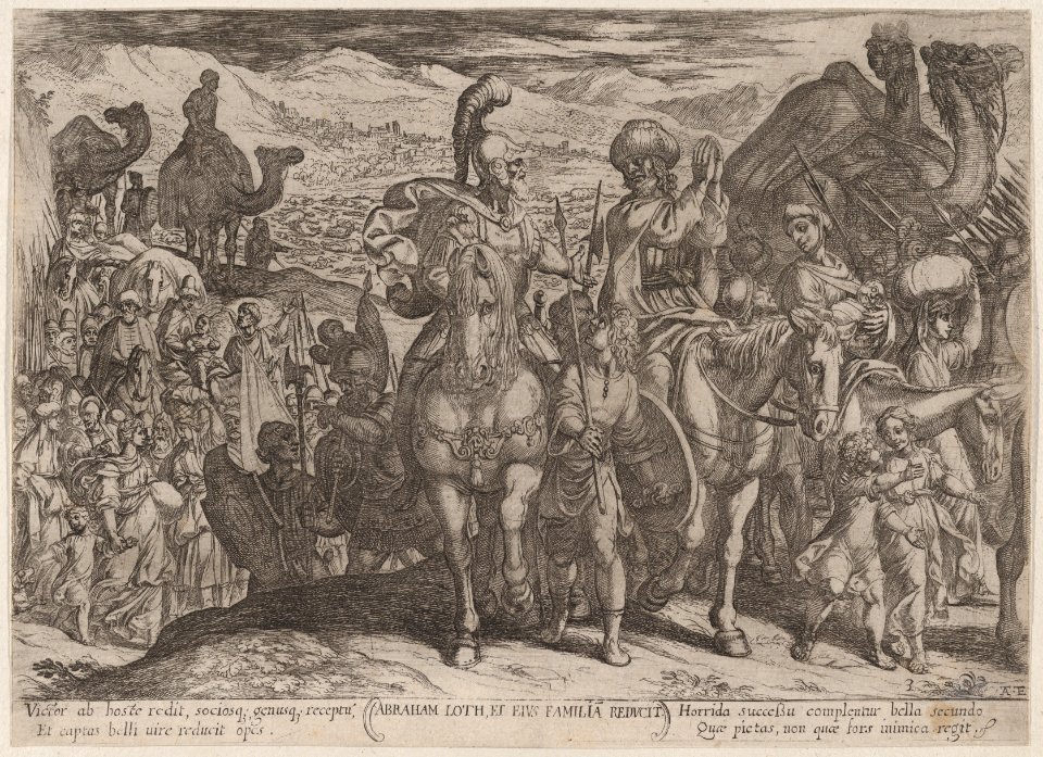 Plate 3- Abraham Taking Lot and His Family to His Own Land, from 'The Battles of the Old Testament' MET DP863711