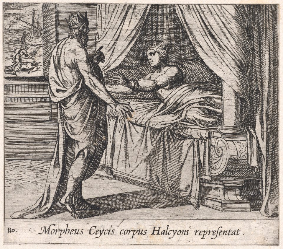 Plate 110- Morpheus, as Ceyx, Appearing to Alcyone (Morpheus Ceycis corpus Halcyoni representat), from Ovid's 'Metamorphoses' MET DP866557
