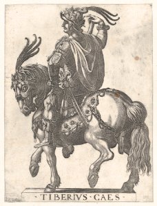 Plate 3- Emperor Tiberius on Horseback, from 'The First Twelve Roman Caesars' MET DP857119