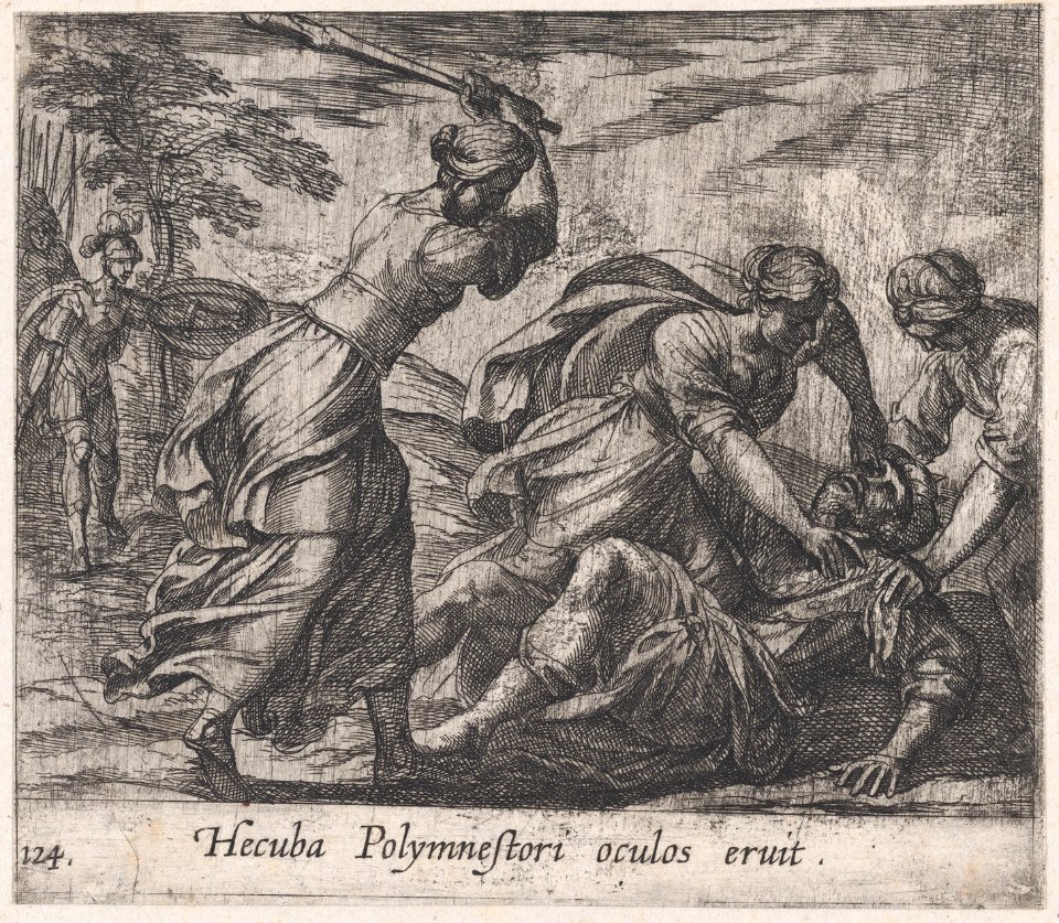 Plate 124- Hecuba and the Trojan Women Murdering Polymestor (Hecuba Polymnestori oculos ervit), from Ovid's 'Metamorphoses' MET DP866529