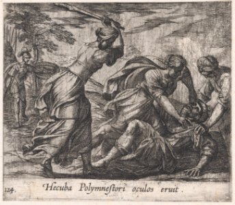 Plate 124- Hecuba and the Trojan Women Murdering Polymestor (Hecuba Polymnestori oculos ervit), from Ovid's 'Metamorphoses' MET DP866529
