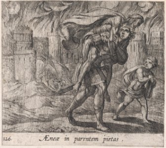 Plate 126- Aeneas and Anchises (AEnea in perentem pietas), from Ovid's 'Metamorphoses' MET DP866531