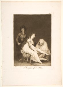 Plate 31 from 'Los Caprichos'- She prays for her (Ruega por ella.) MET DP816979