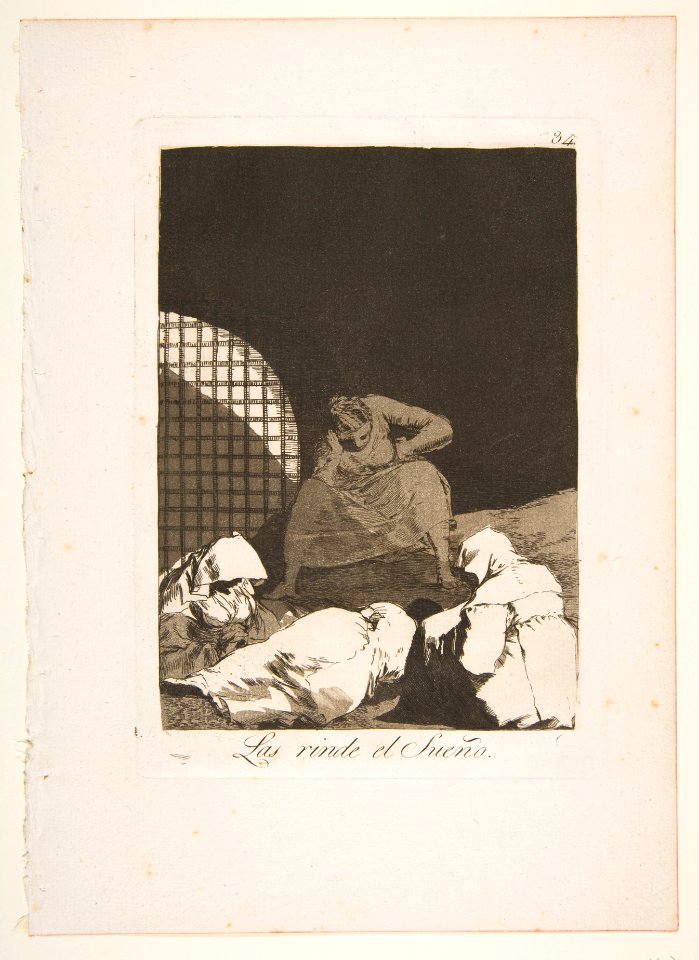 Plate 34 from 'Los Caprichos'- Sleep overcomes them (Las rinde el Sueño.) MET DP816973