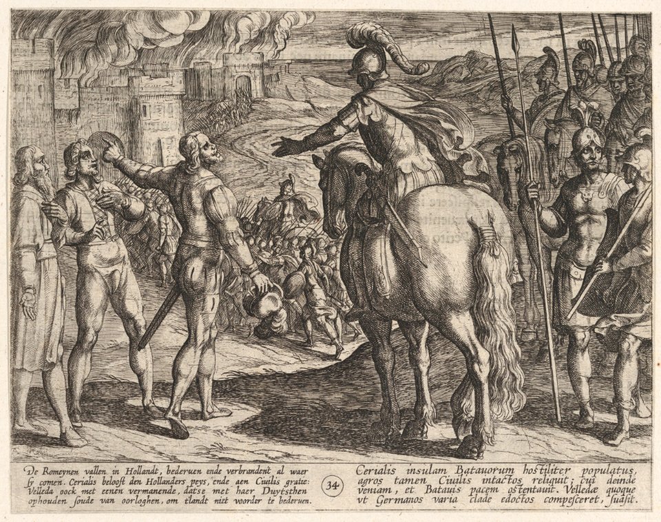 Plate 34- The Romans Burning the Dutch Countryside, from The War of the Romans Against the Batavians (Romanorvm et Batavorvm societas) MET DP862877