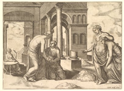 Plate 22- Venus ordering Psyche to Sosort a heap of grain, from the 'Fable of Psyche' MET DP824469