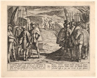 Plate 35- The Batavians Become Afraid and Begin Peace Talks, from The War of the Romans Against the Batavians MET DP862861