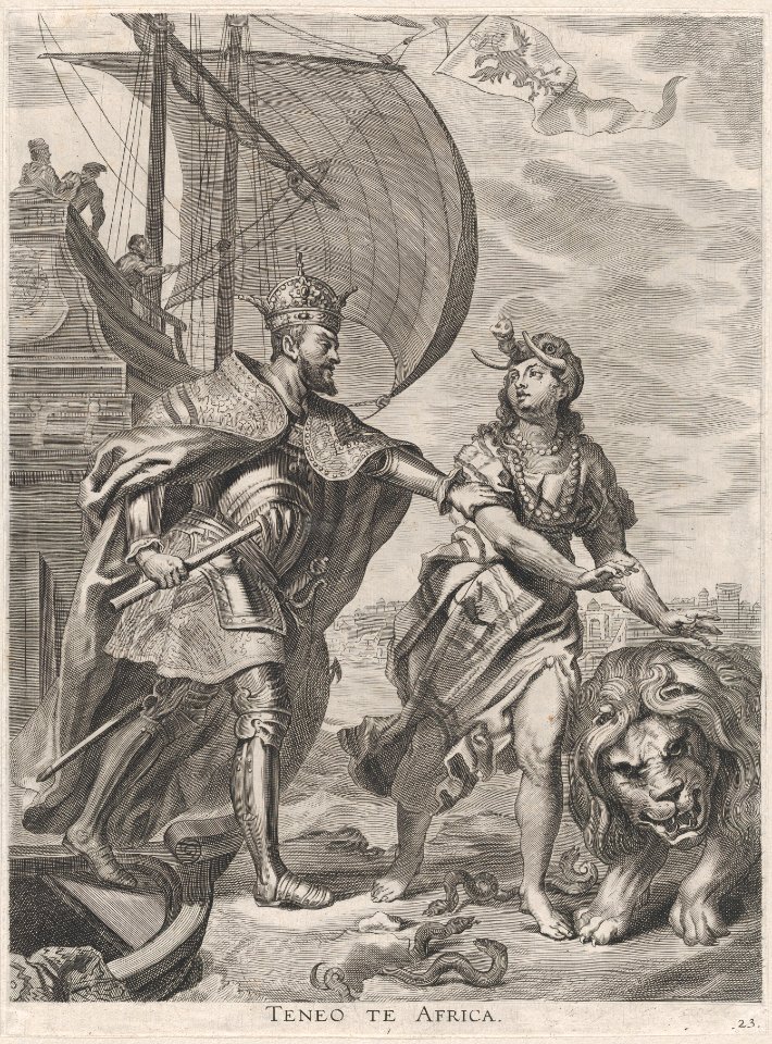 Plate 23- Emperor Charles V, campaign in Africa; from Guillielmus Becanus's 'Serenissimi Principis Ferdinandi, Hispaniarum Infantis...' MET DP874802