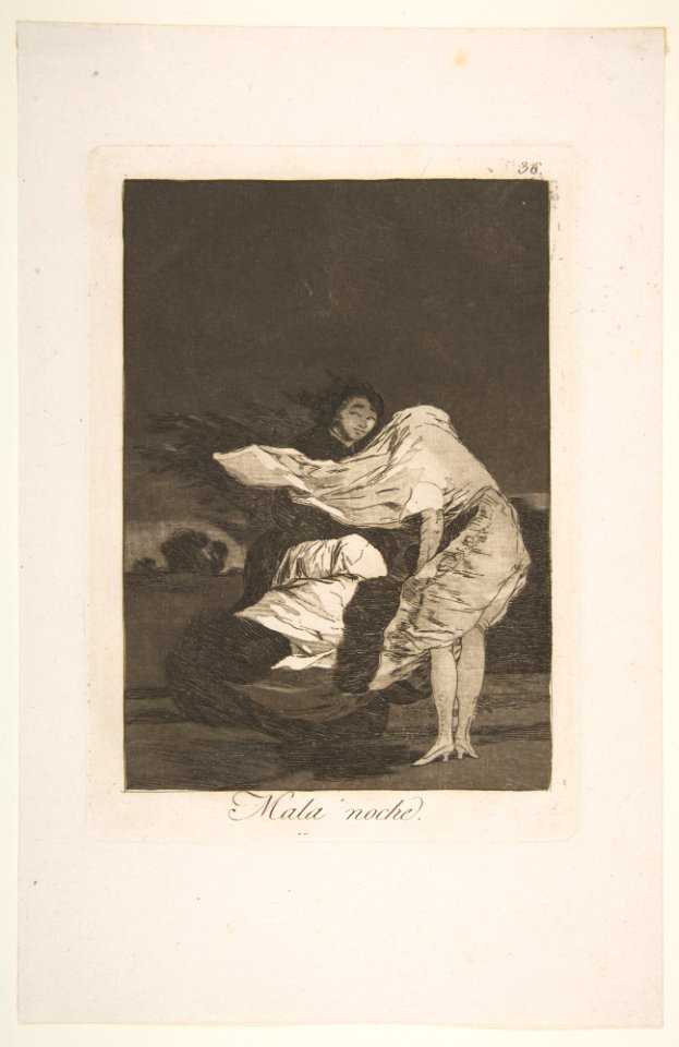 Plate 36 from 'Los Caprichos- A bad night (Mala noche.) MET DP816980