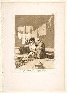 Plate 25 from 'Los Caprichos'- Yes, he broke the pot (Si querbó el Cantaro.) MET DP816961