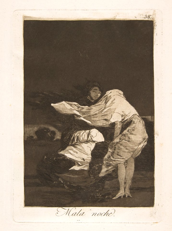 Plate 36 from 'Los Caprichos- A bad night (Mala noche.) MET DP816975