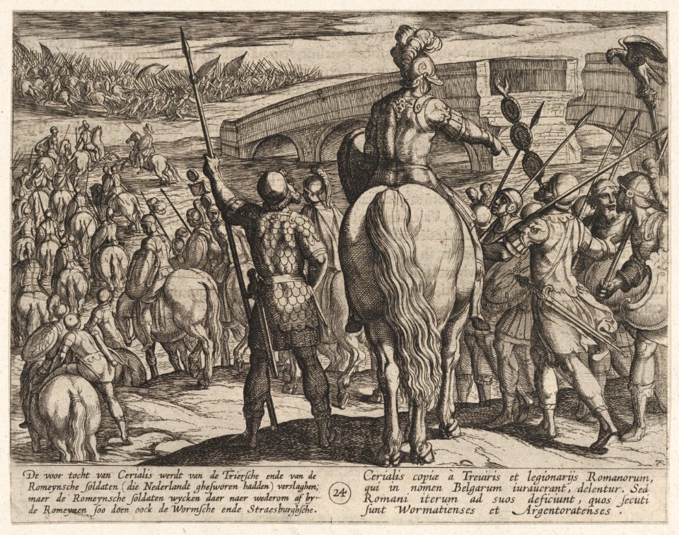 Plate 24- The Advance Guard of the New Roman Troops Turned Back, from The War of the Romans Against the Batavians (Romanorvm et Batavorvm societas) MET DP862867