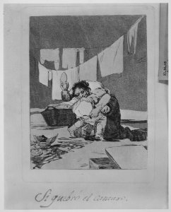 Plate 25 from 'Los Caprichos'- Yes, he broke the pot (Si quebró el cantaro.) MET MM7178