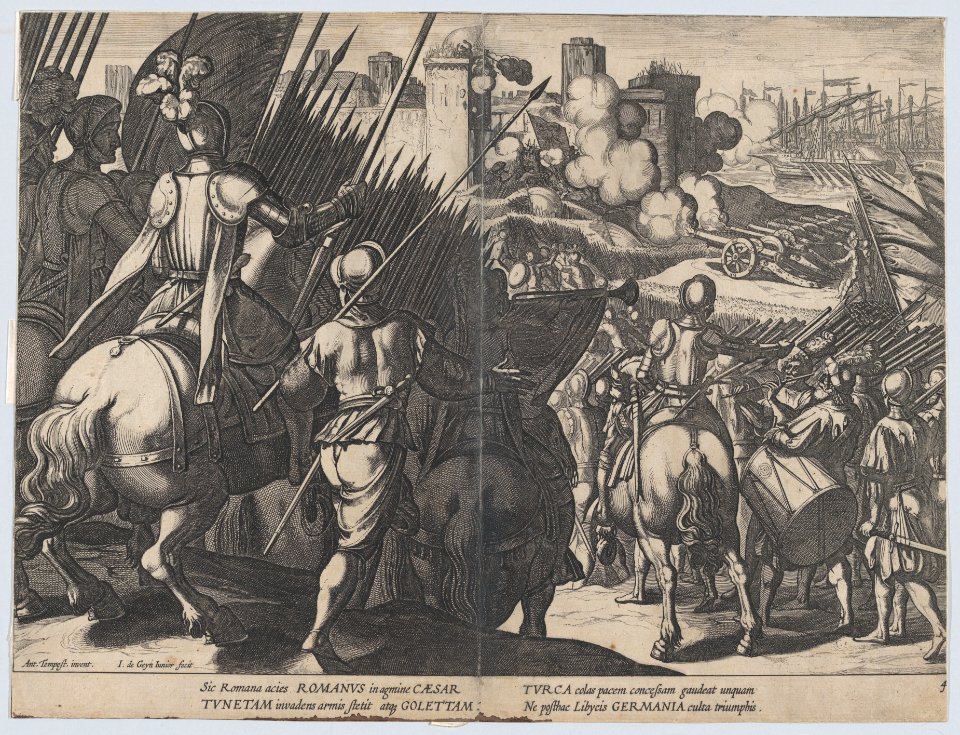 Plate 4- The victory of Goleta, near Tunis, from the Triumphs of Charles V MET DP873401