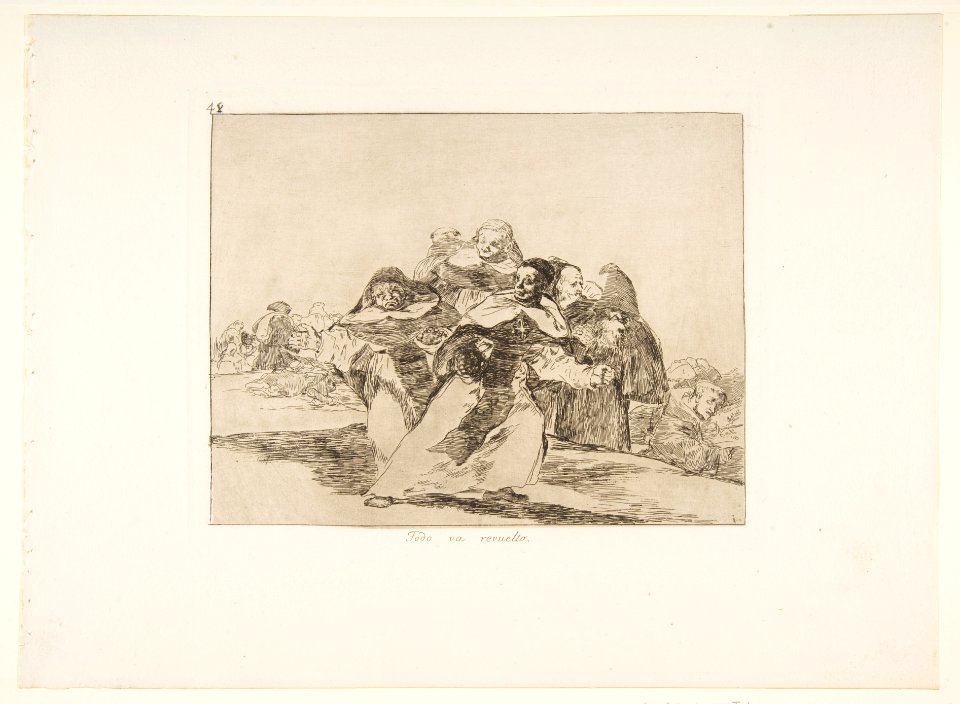 Plate 42 from 'The Disasters of War' (Los Desastres de la Guerra)- 'Everything is topsy-turvey.'(Todo va revuelto.) MET DP817389