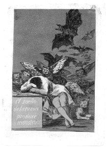 Plate 43 from 'Los Caprichos'- The sleep of reason produces monsters (El sueño de la razon produce monstruos) MET 22NN BG05AR2
