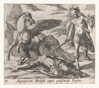 Plate 41- Perseus Killing Medusa (Anguiparum Meduse caput praescundit Perseus), from Ovid's 'Metamorphoses' MET DP864703
