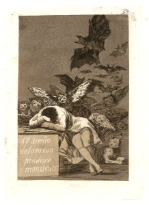 Plate 43 from 'Los Caprichos'- The sleep of reason produces monsters (El sueño de la razon produce monstruos) MET 22AA BG05R4