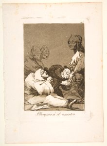 Plate 47 from 'Los Caprichos'-A gift for the master (Obsequio á el maestro) MET DP816986