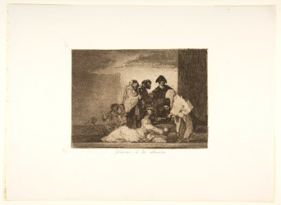 Plate 51 from 'The Disasters of War' (Los Desastres de la Guerra)- 'Thanks to the millet.' (Gracias á la almorta.) MET DP817397