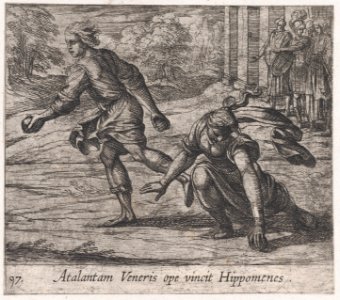 Plate 97- Hippomenes Winning the Race with Atalanta (Atalantam Veneris ope vincit Hippomenes), from Ovid's 'Metamorphoses' MET DP866550