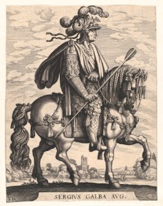 Plate 7- Emperor Galba on Horseback, from 'The First Twelve Roman Caesars' after Tempesta MET DP857128