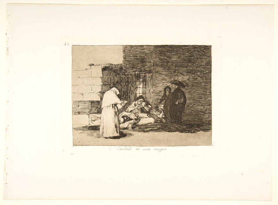 Plate 49 from 'The Disasters of War' (Los Desastres de la Guerra)- 'A woman's charity.' (Caridad de una muger.) MET DP817395