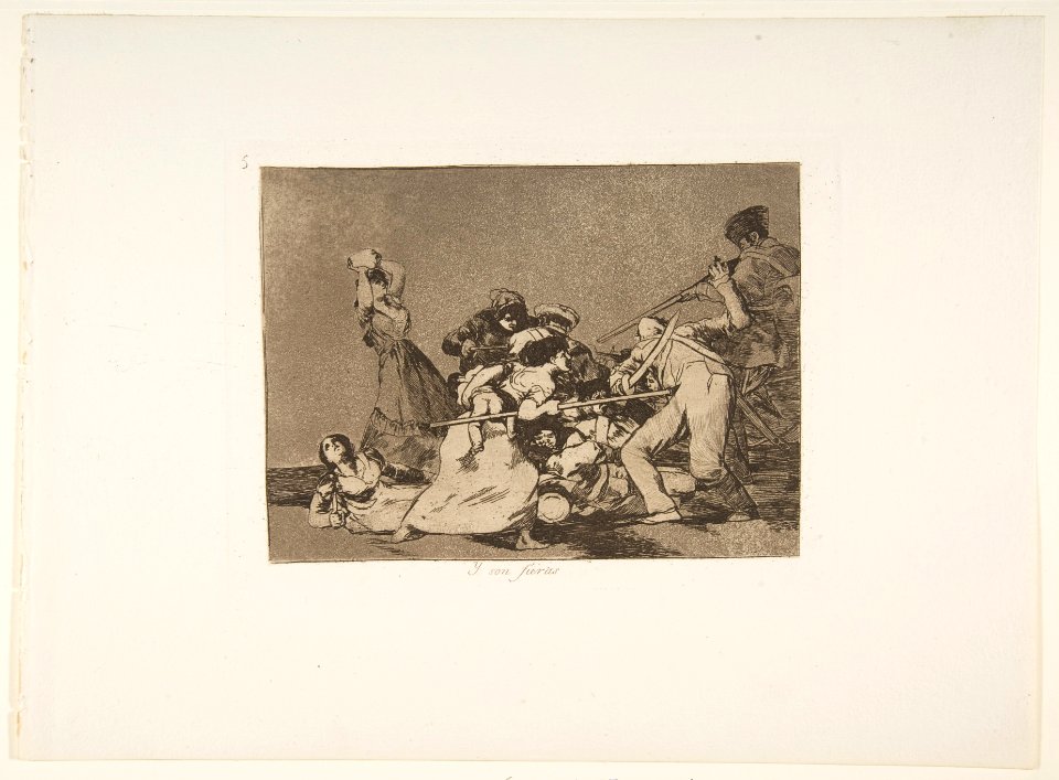 Plate 5 from 'The Disasters of War' (Los Desastres de la Guerra)- And they are like wild beasts (Y son fieras) MET DP817148