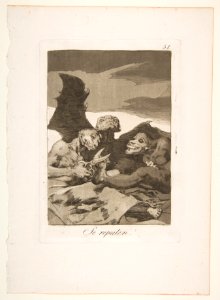 Plate 51 from 'Los Caprichos'- They spruce themselves up (Se repulen.) MET DP816993