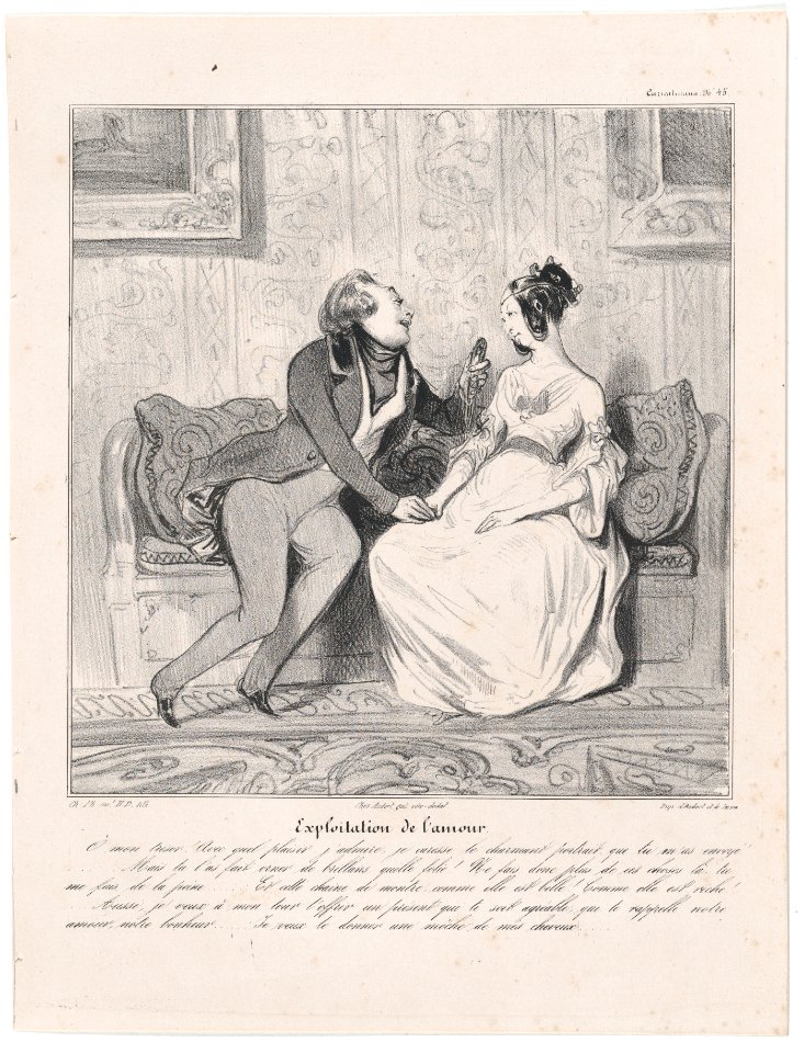 Plate 45 Exploitation of love, from 'Caricaturana,' published in Les Robert Macaires MET DP878077