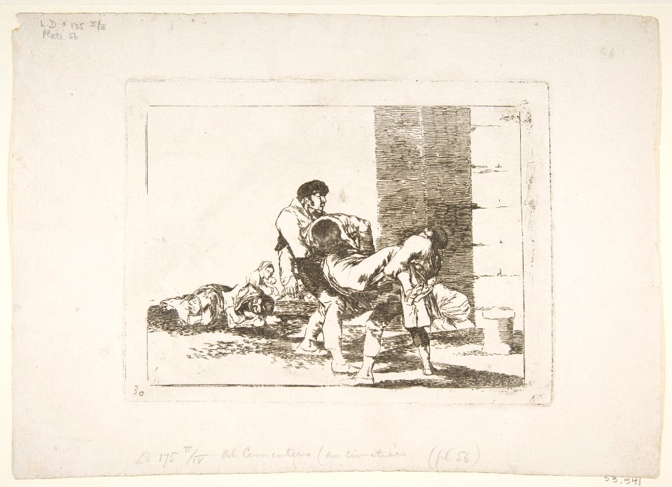 Plate 56 from 'The Disasters of War' (Los Desastres de la Guerra)- 'To the cemetery.'(Al cementerio.) MET DP817458
