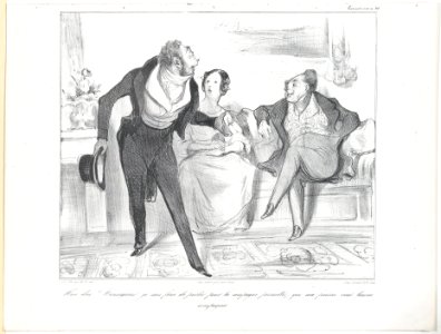 Plate 40 My God! Monseigneur, I am forced to leave for the countryside, allow me to leave my wife behind to keep you company, from 'Caricaturana,' published in Les Robert Macaires MET DP878072
