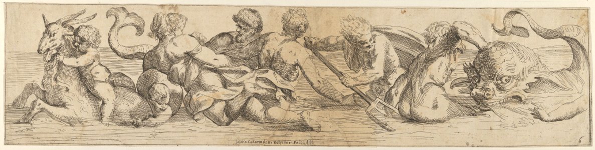 Plate 6- marine gods and other cavorting figures MET DP837526