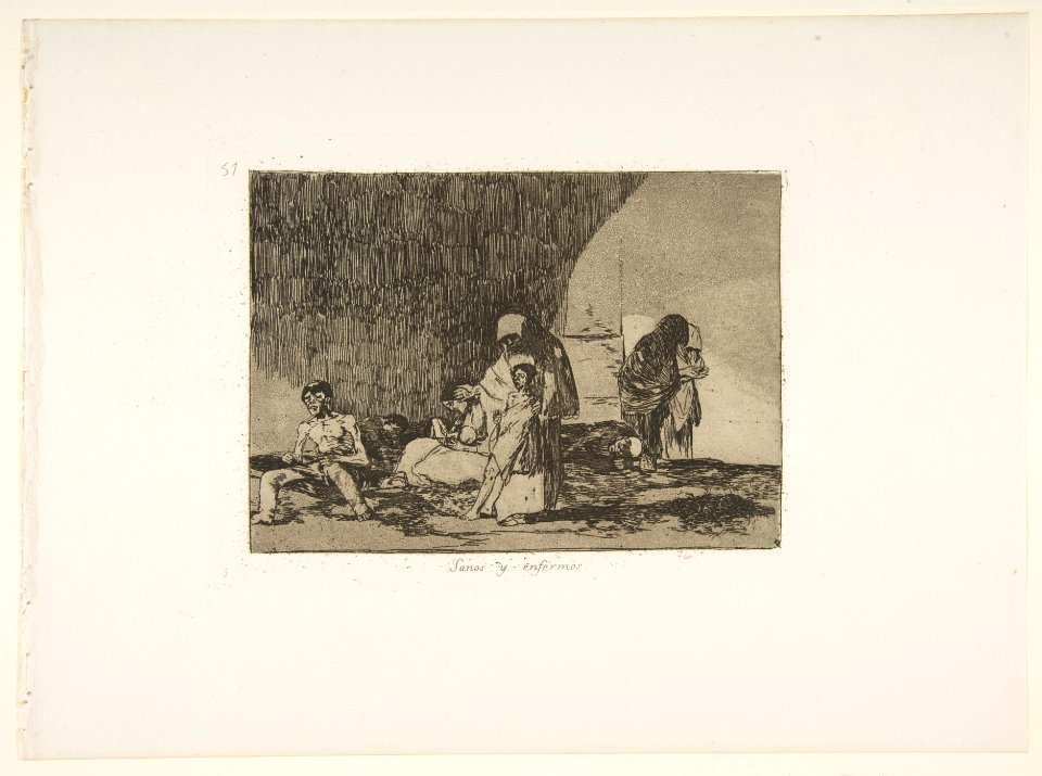 Plate 57 from 'The Disasters of War' (Los Desastres de la Guerra)- 'The healthy and the sick' (Sanos y enfermos.) MET DP817450