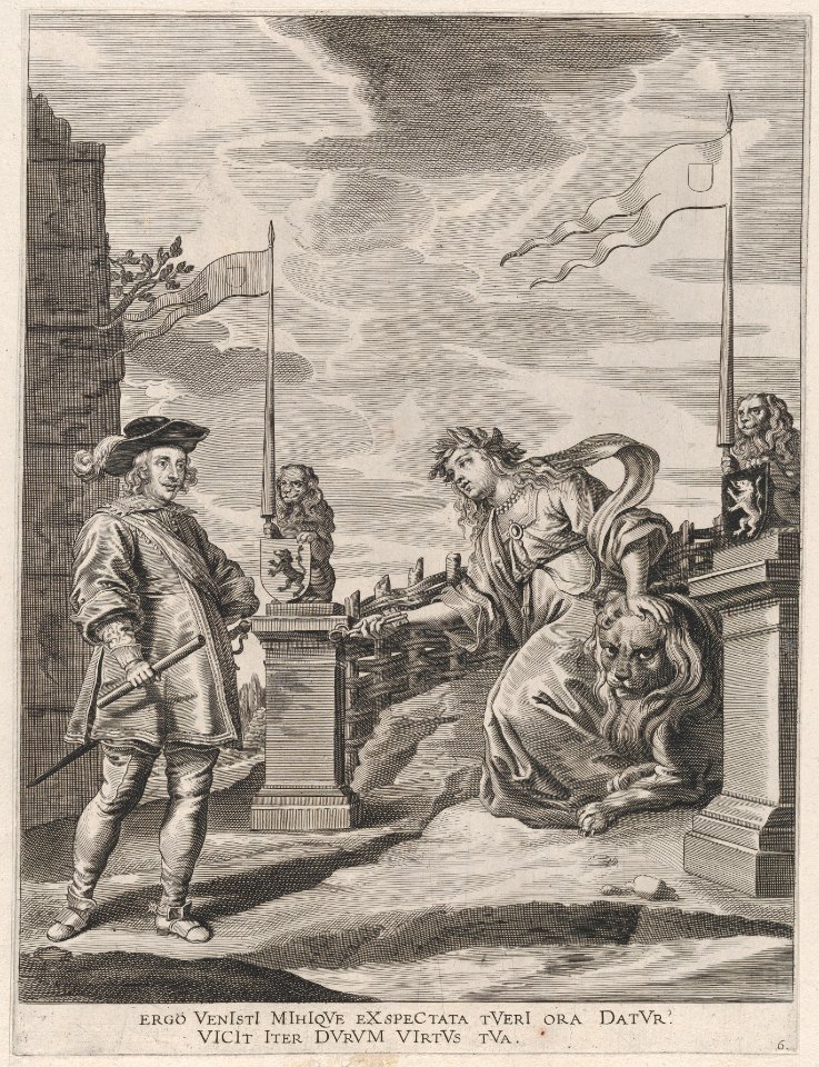 Plate 6- Ferdinand receiving the keys to the city of Ghent; from Guillielmus Becanus's 'Serenissimi Principis Ferdinandi, Hispaniarum Infantis...' MET DP874815