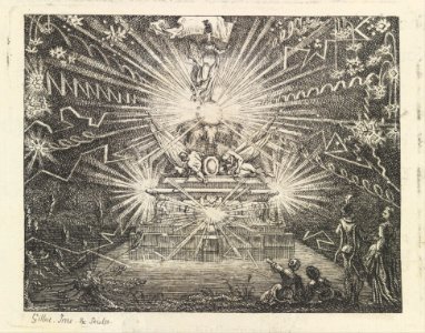 Plate for The Fish and the Fireworks, Fable Sixteen, in Fables Nouvelles, Dediées au Roy MET DP287415